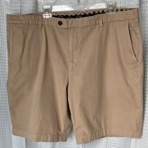 Brooks Brothers Bermuda Shorts Sz 44 Khaki Supima Cotton Flat Front Mens